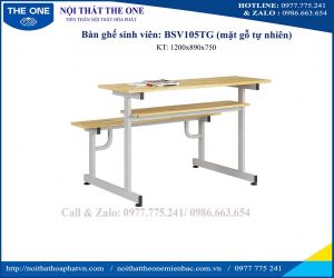 Bộ bàn ghế sinh viên mặt gỗ tự nhiên BSV105TG