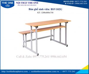 Bộ bàn ghế sinh viên mặt gỗ tự nhiên BSV102G